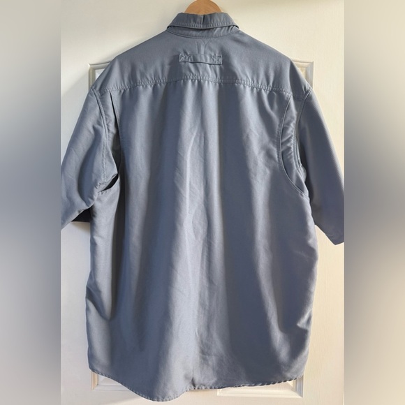 EUC Duluth Trading Ripstop Venting Short Sleeve Button Shirt LT Blue Workwear - Picture 2 of 14